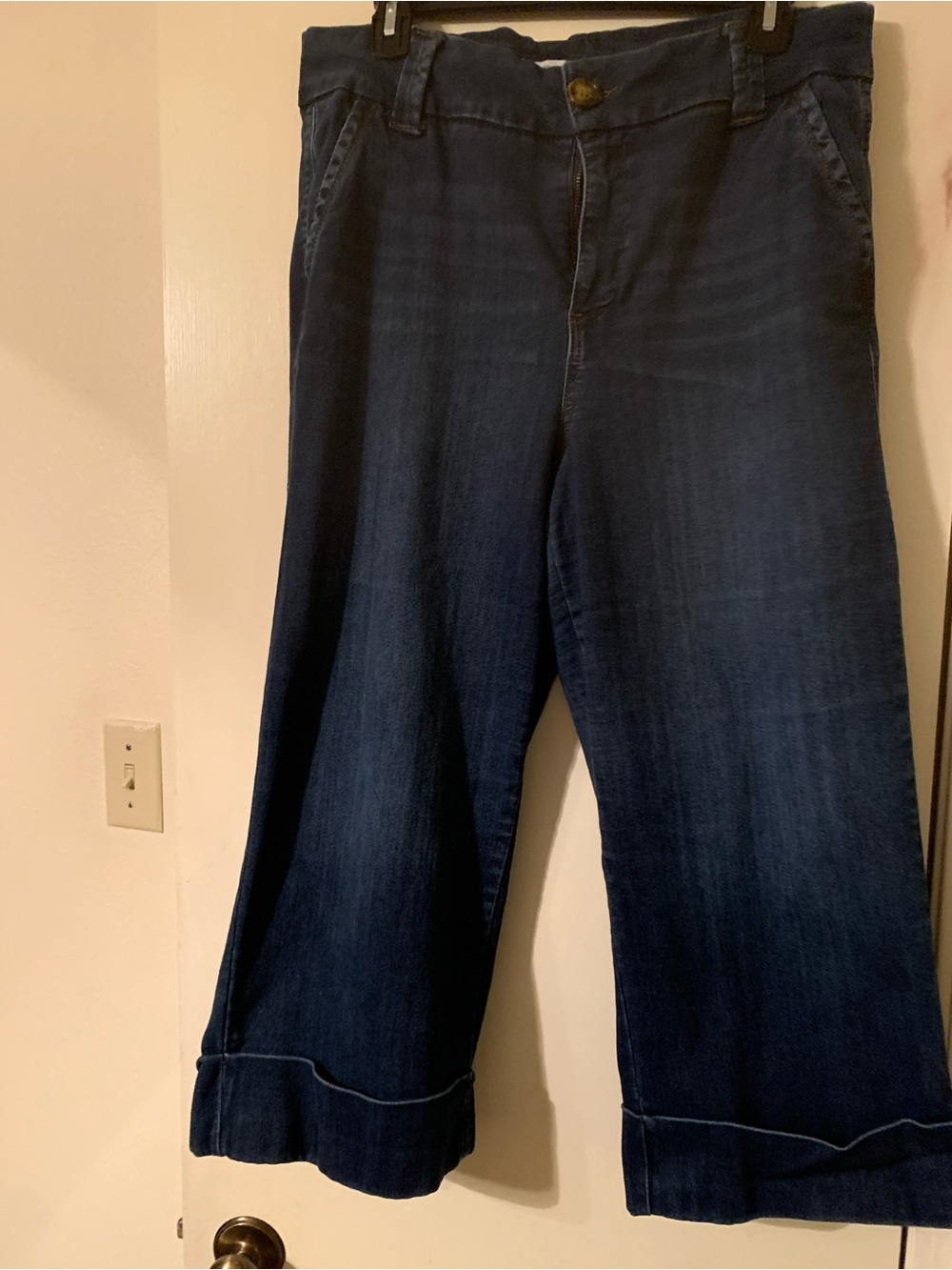 Maurices Dark Blue Wide-Leg Women’s Crop Cuffed Jeans Size 16